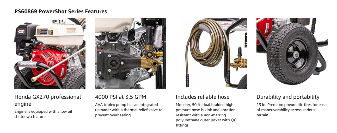 Simpson PS60869 product specifications and dimensions