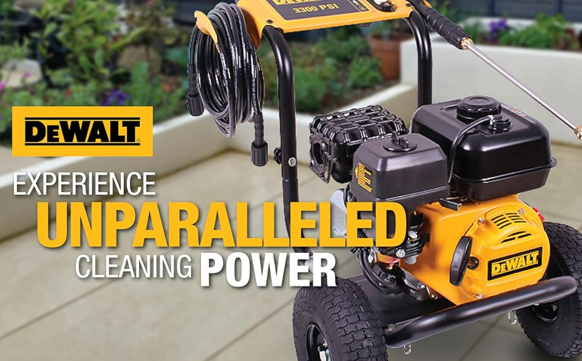 DeWalt DXPW3400PRNB-S outdoor pressure washing on patio and hard surfaces