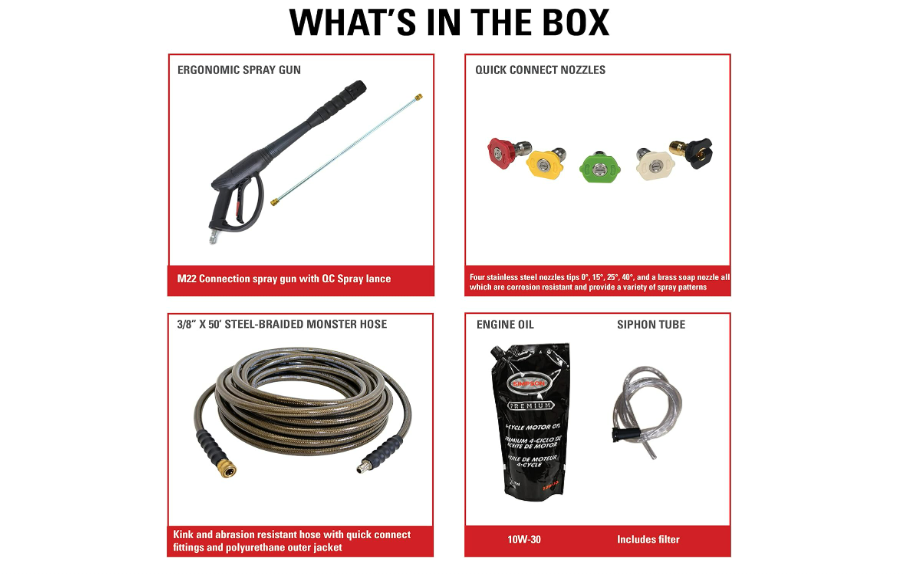 What comes in the box with the Simpson PS60869